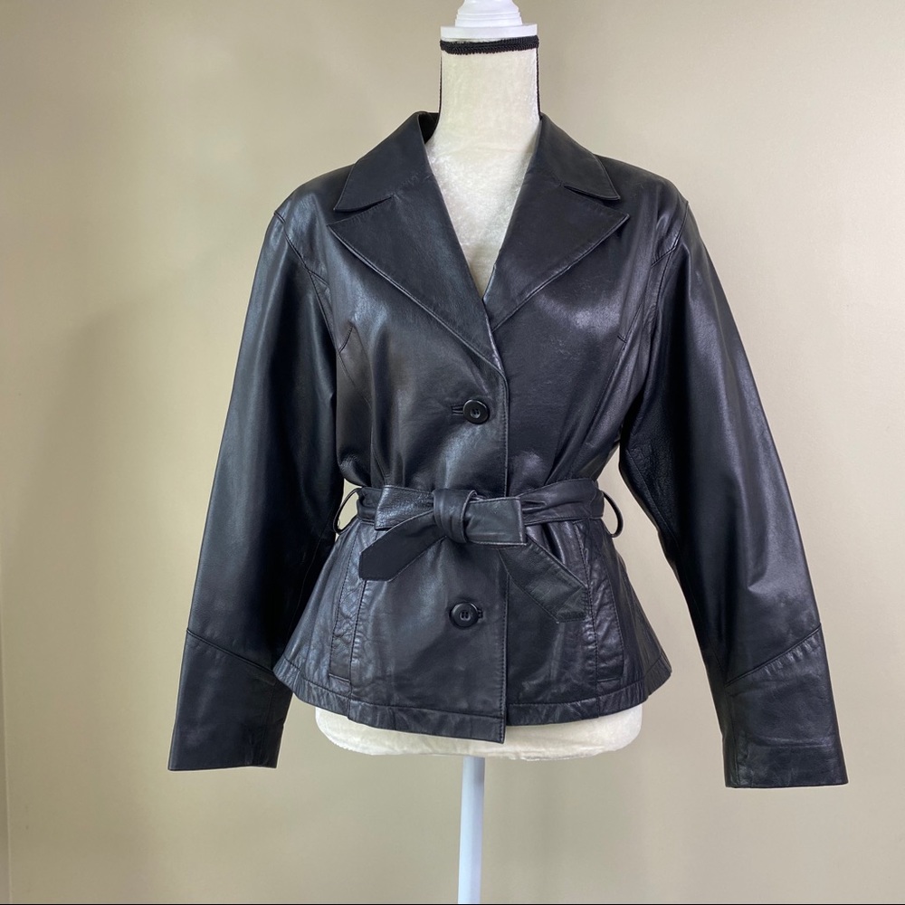 Wilsons Leather black belted leather jacke…